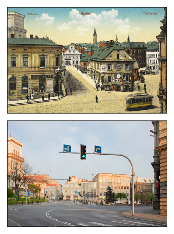 Plac Garncarski w 1914 r. i 2022 r.